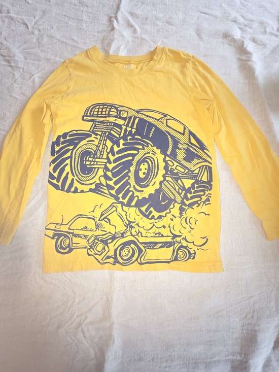 Carter's Other - Carter's Yellow Long-Sleeve Shirt with Blue Monster Truck Graphic